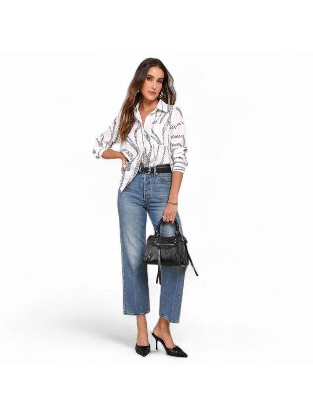 Lulus Women's White and Multi Blous